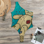 Voodoo Doll Print One Shoulder Bodysuit