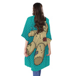 Voodoo Doll Print Open Front Beach Cover Up