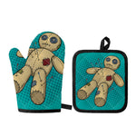 Voodoo Doll Print Oven Mitt And Pot Holder Set