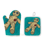 Voodoo Doll Print Oven Mitt And Pot Holder Set