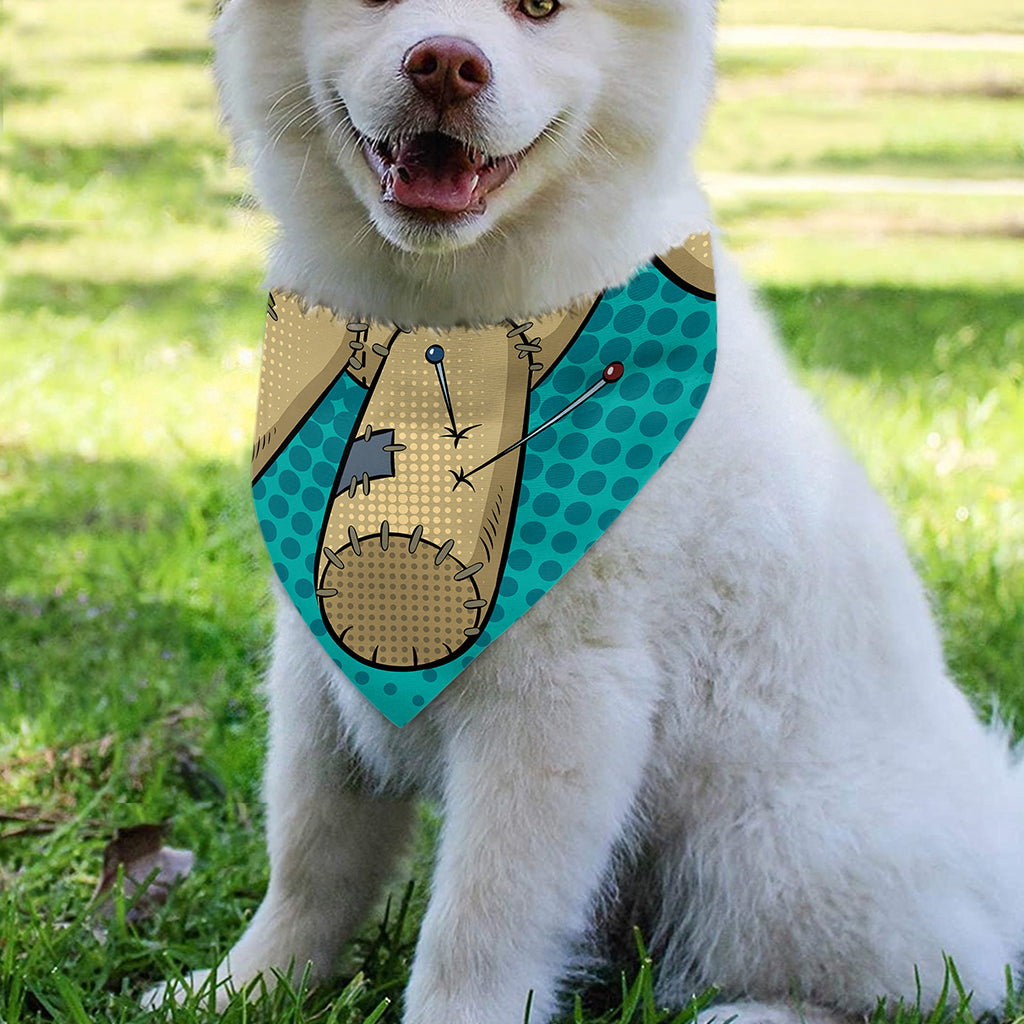 Voodoo Doll Print Over The Collar Dog Bandana