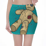 Voodoo Doll Print Pencil Mini Skirt