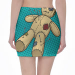 Voodoo Doll Print Pencil Mini Skirt