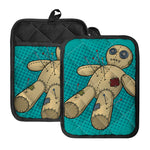 Voodoo Doll Print Pot Holders With Pocket