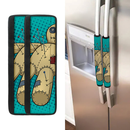 Voodoo Doll Print Refrigerator Handle Covers