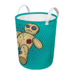 Voodoo Doll Print Round Laundry Basket