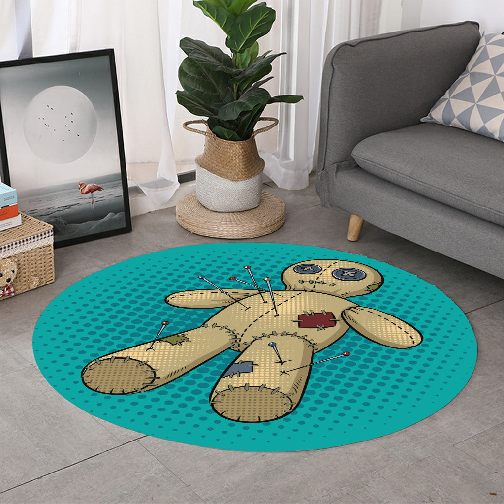Voodoo Doll Print Round Rug
