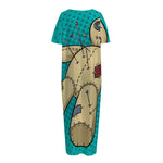 Voodoo Doll Print Short Sleeve Long Nightdress