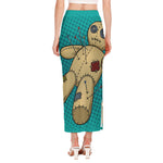 Voodoo Doll Print Side Slit Maxi Skirt