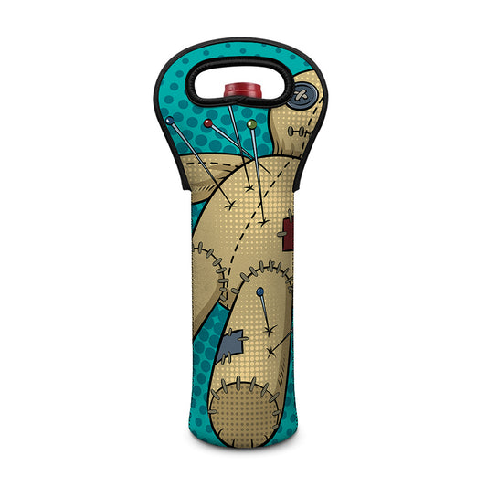 Voodoo Doll Print Single Neoprene Wine Tote