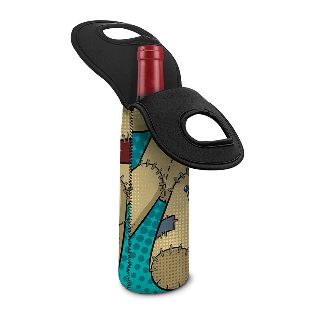 Voodoo Doll Print Single Neoprene Wine Tote