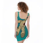 Voodoo Doll Print Sleeveless Bodycon Dress