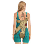 Voodoo Doll Print Sleeveless One Piece Swimsuit