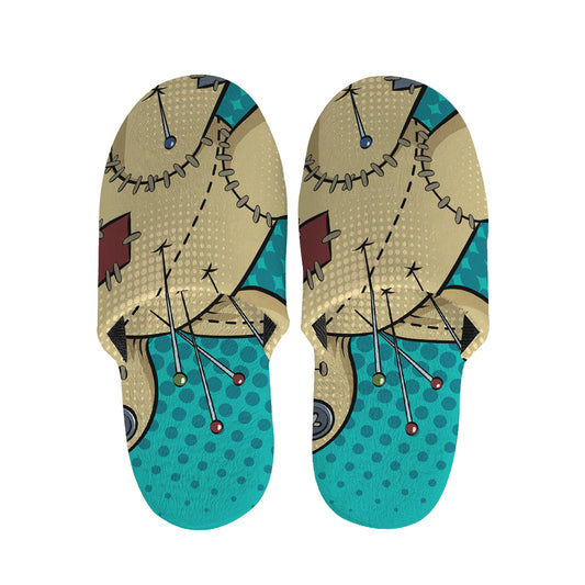 Voodoo Doll Print Slippers