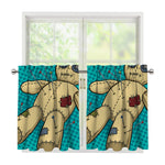 Voodoo Doll Print Tier Curtains