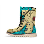 Voodoo Doll Print Winter Boots