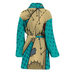 Voodoo Doll Print Women's Bathrobe