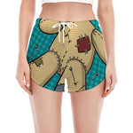 Voodoo Doll Print Women's Split Running Shorts