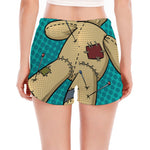 Voodoo Doll Print Women's Split Running Shorts