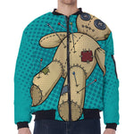 Voodoo Doll Print Zip Sleeve Bomber Jacket