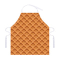 Waffle Pattern Print Adjustable Apron