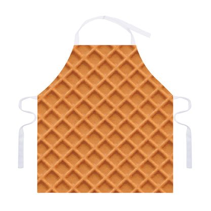 Waffle Pattern Print Adjustable Apron