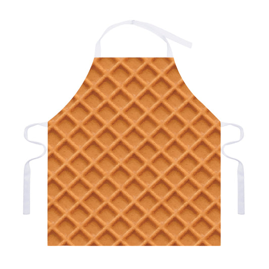 Waffle Pattern Print Adjustable Apron