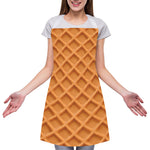 Waffle Pattern Print Adjustable Apron