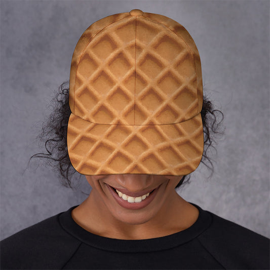 Waffle Pattern Print Baseball Cap