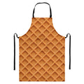 Waffle Pattern Print Bib Apron With Pocket