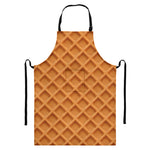 Waffle Pattern Print Bib Apron With Pocket