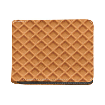Waffle Pattern Print Bifold Wallet
