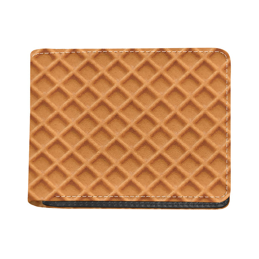 Waffle Pattern Print Bifold Wallet