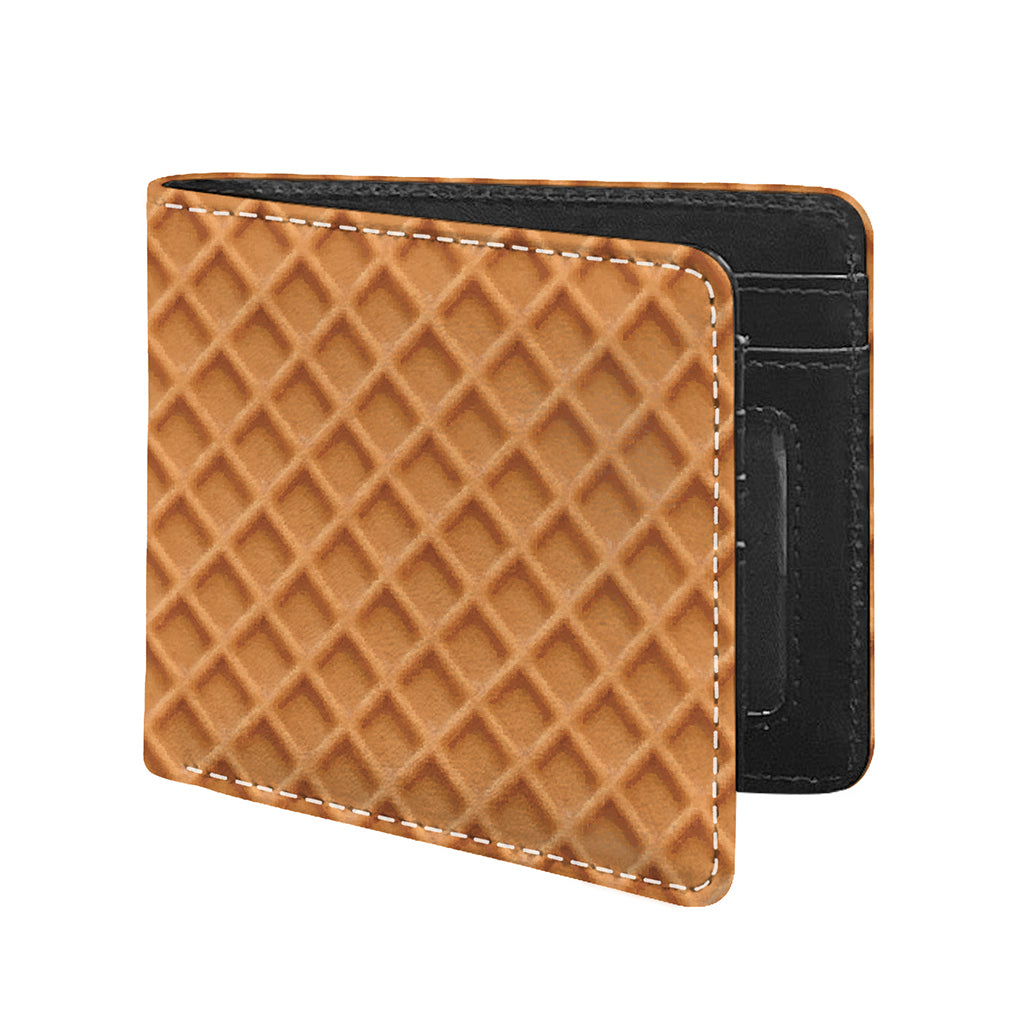 Waffle Pattern Print Bifold Wallet