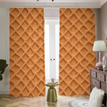 Waffle Pattern Print Blackout Pencil Pleat Curtains