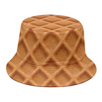 Waffle Pattern Print Bucket Hat