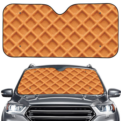 Waffle Pattern Print Car Windshield Sun Shade