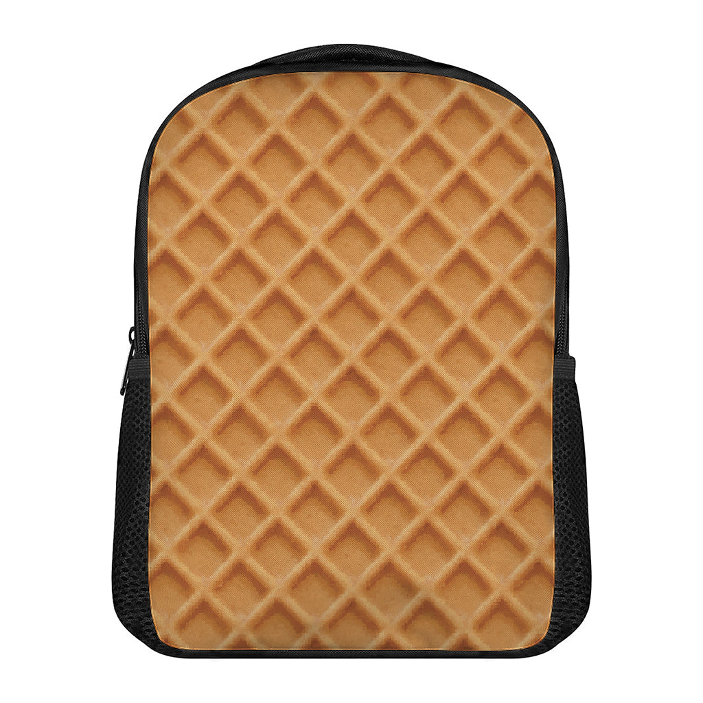 Waffle Pattern Print Casual Backpack