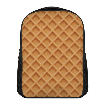 Waffle Pattern Print Casual Backpack