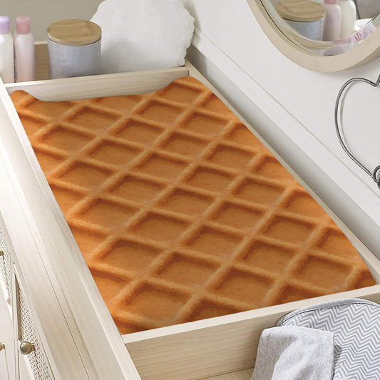Waffle Pattern Print Changing Pad Cover