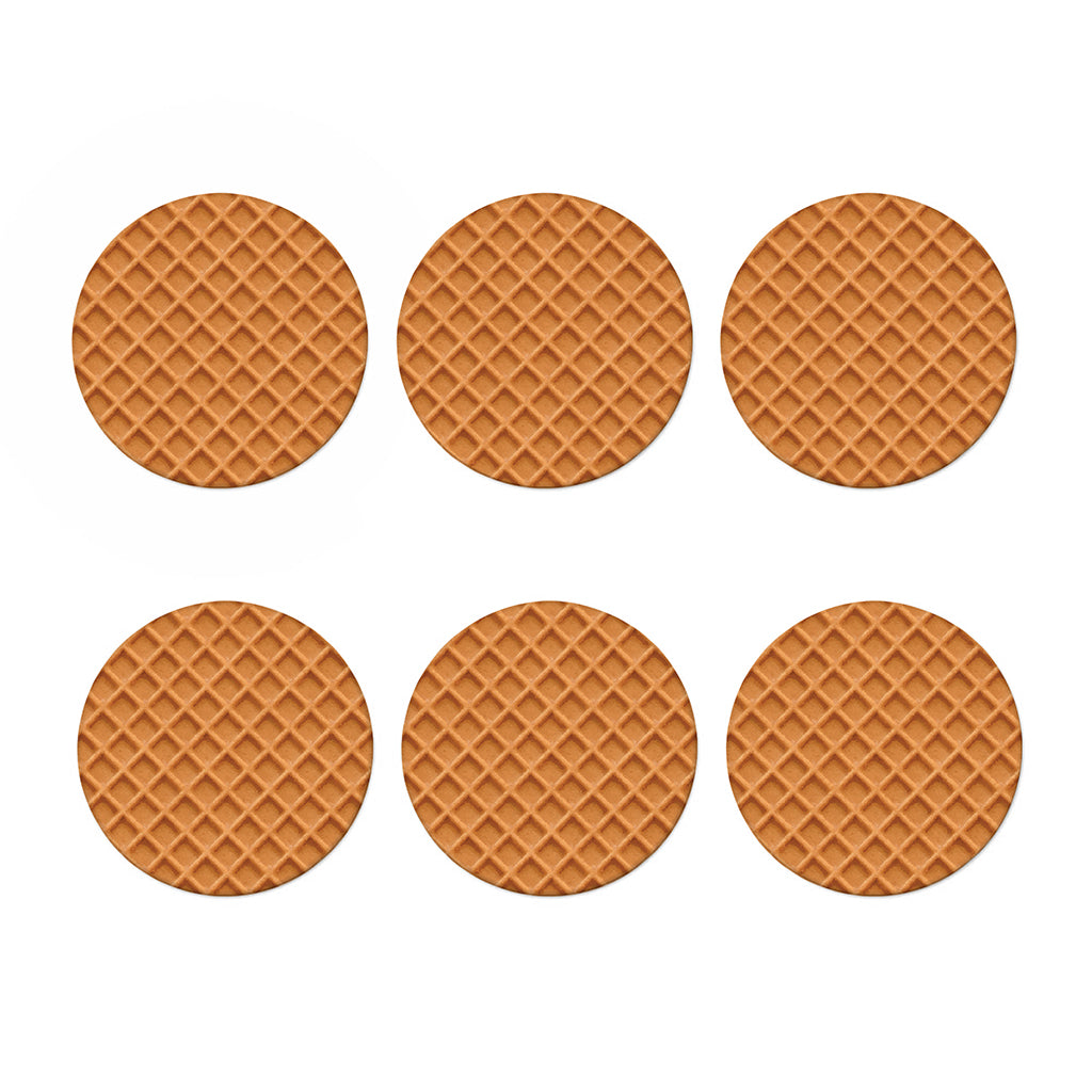 Waffle Pattern Print Coaster Set