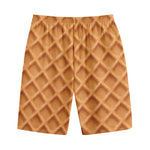 Waffle Pattern Print Cotton Shorts