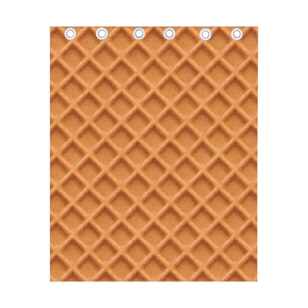 Waffle Pattern Print Curtain