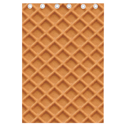 Waffle Pattern Print Curtain