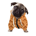 Waffle Pattern Print Dog Zip Up Hoodie