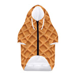 Waffle Pattern Print Dog Zip Up Hoodie