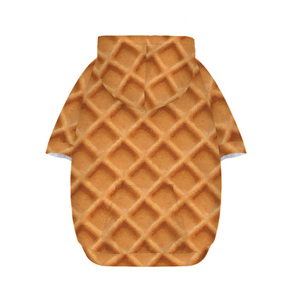 Waffle Pattern Print Dog Zip Up Hoodie