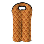 Waffle Pattern Print Double Neoprene Wine Tote