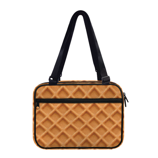 Waffle Pattern Print Double Strap Bible Bag