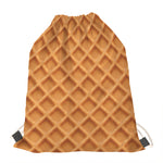 Waffle Pattern Print Drawstring Bag